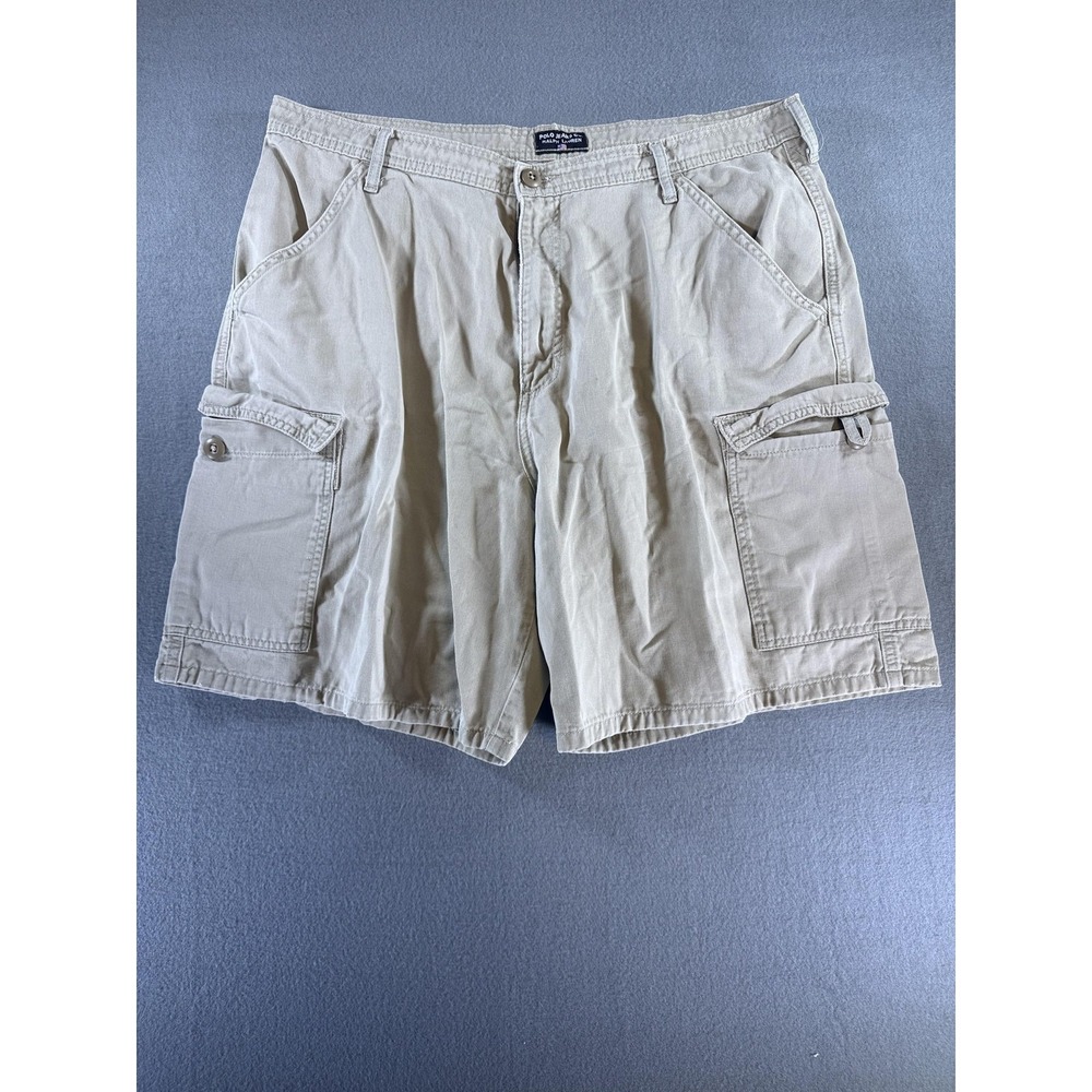 Polo Ralph Lauren Shorts Mens 38‎ Beige Cargo Canvas Relaxed Fit Summer Casual